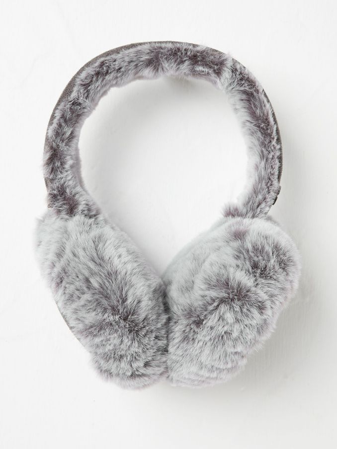 Charcoal Grey Fluffy Earmuffs (E33860) | $14