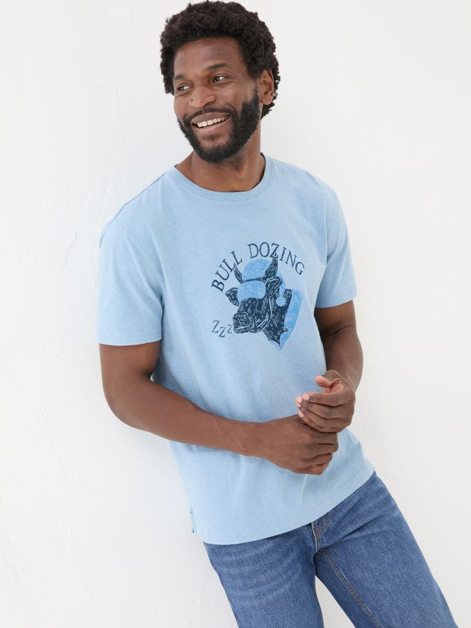 Light Blue Bull Dozing T-Shirt (E33974) | €19
