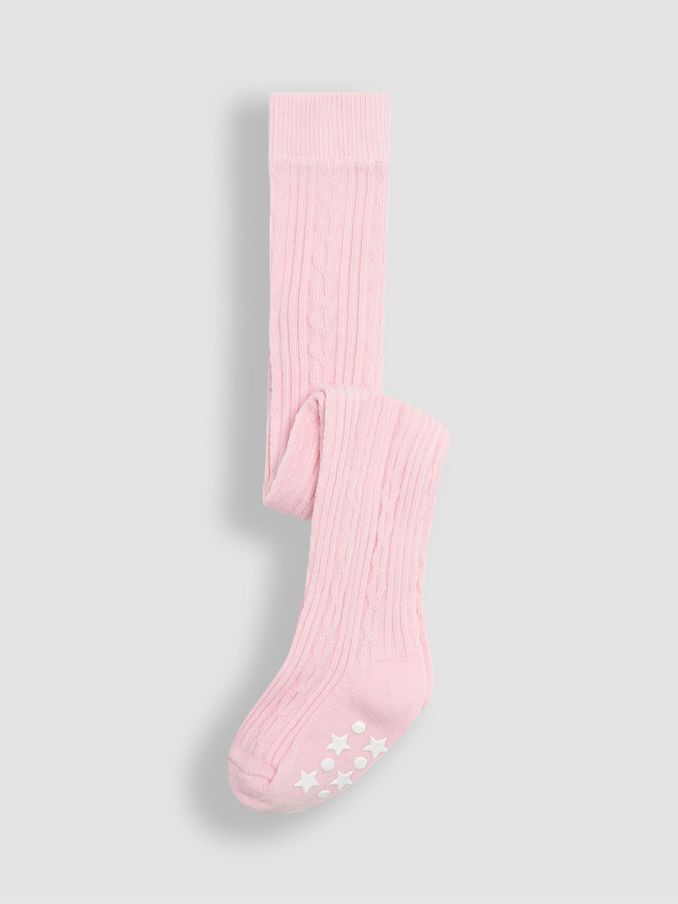 Pale Pink Cable Ribbed Tights (E35730) | $16