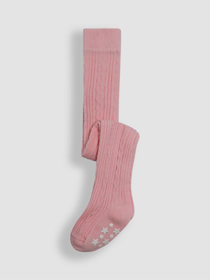 Dusky Pink Cable Ribbed Tights (E35740) | $16