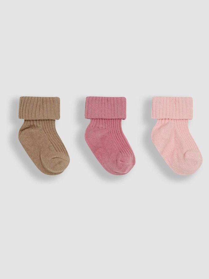 Pink Fold Over Socks 3 Pack (E35743) | $16