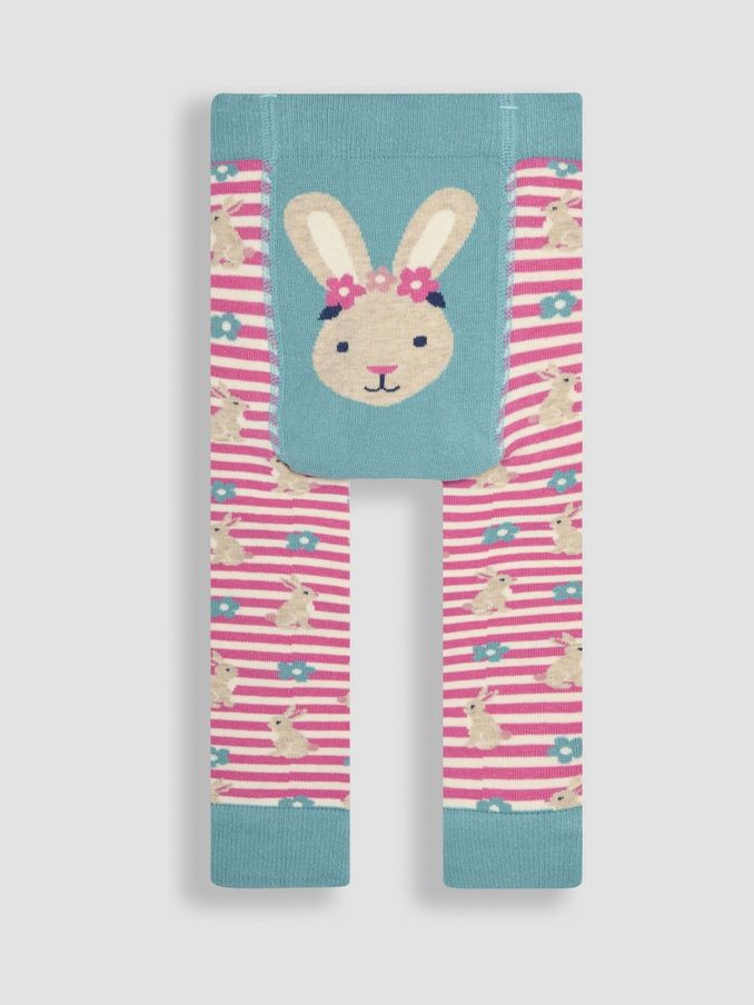 Pink Stripe Bunny Knitted Leggings (E37631) | $9