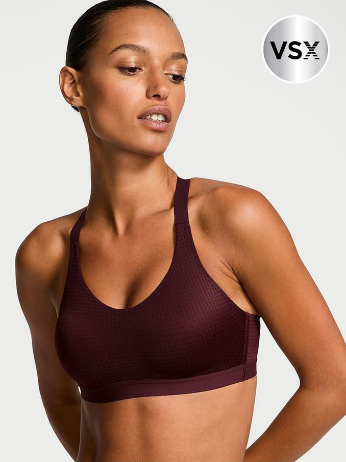 Burgundy Brown Lightweight Mesh Medium Support Sports Bra (E39874) | €52
