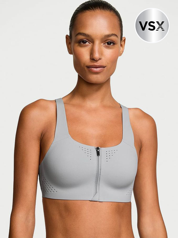 Starstruck Grey Front Close Featherweight Max High Support Sports Bra (E39891) | €56