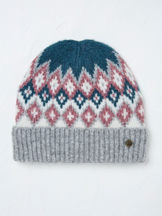 Teal Green Frankie Fairisle Pattern Hat (E40068) | €18