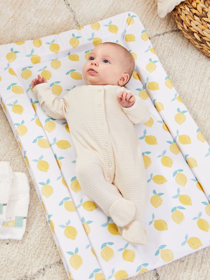 White/Lemon Baby Changing Mat (E42606) | $24