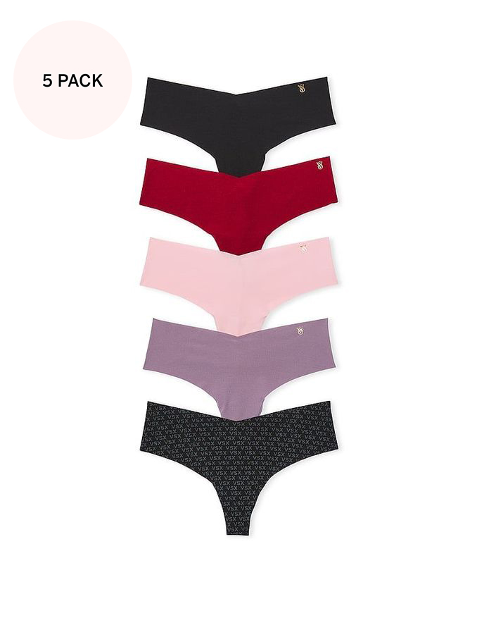 Black/Red/Pink/Purple Thong 5 Pack Knickers (E43430) | €31
