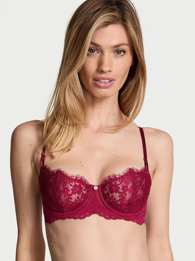 Campari Red Unlined Balcony Lace Bra (E43440) | €52
