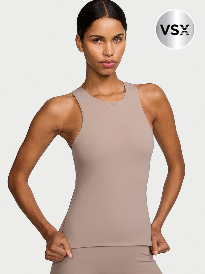 Candlelight Rose Nude Elevate™ High Neck Tank Top (E43478) | €45