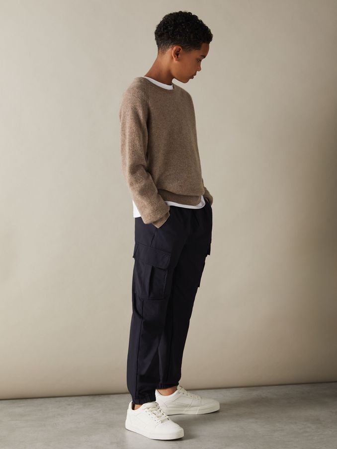 3-9 yrs Wool Blend Crew Neck Jumper in Brown Melange (E45162) | €21