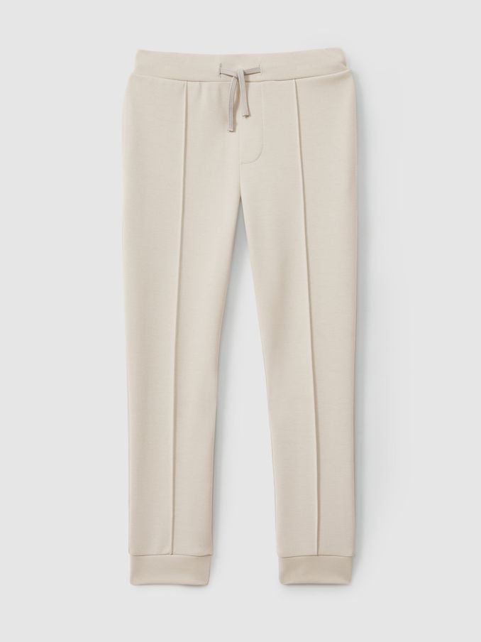 13-14 yrs Interlock Jersey Drawstring Joggers in Cement (E45163) | US$65
