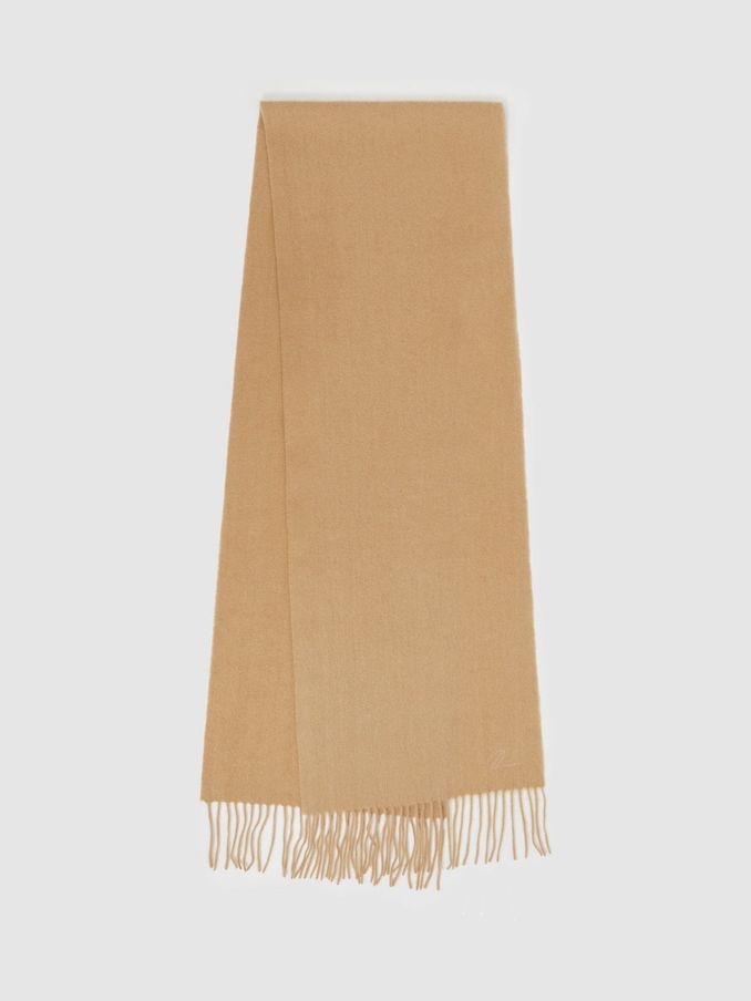 Wool and Cashmere Scarf in Soft Camel (E45192) | US$62
