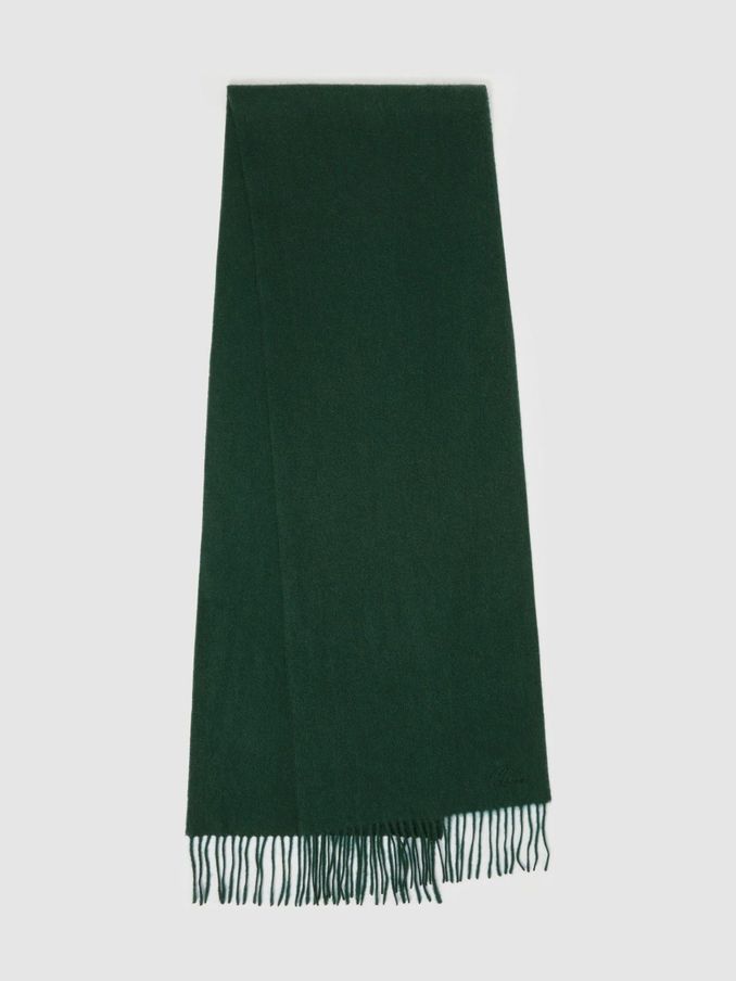 Wool and Cashmere Scarf in Dark Green (E45195) | €55