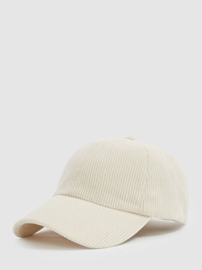 Corduroy Baseball Cap in Off White (E45198) | US$37