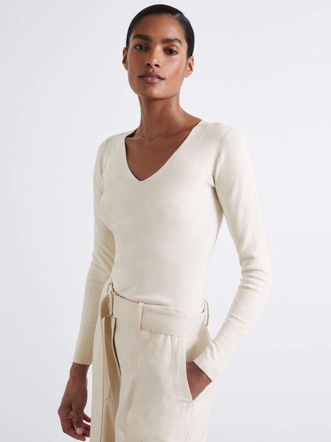 Atelier Knitted Silk-Blend Top in Off White (E45204) | €220