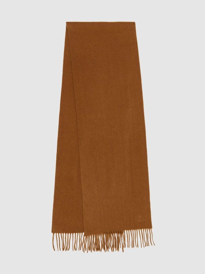 Wool and Cashmere Scarf in Tobacco (E45218) | US$62