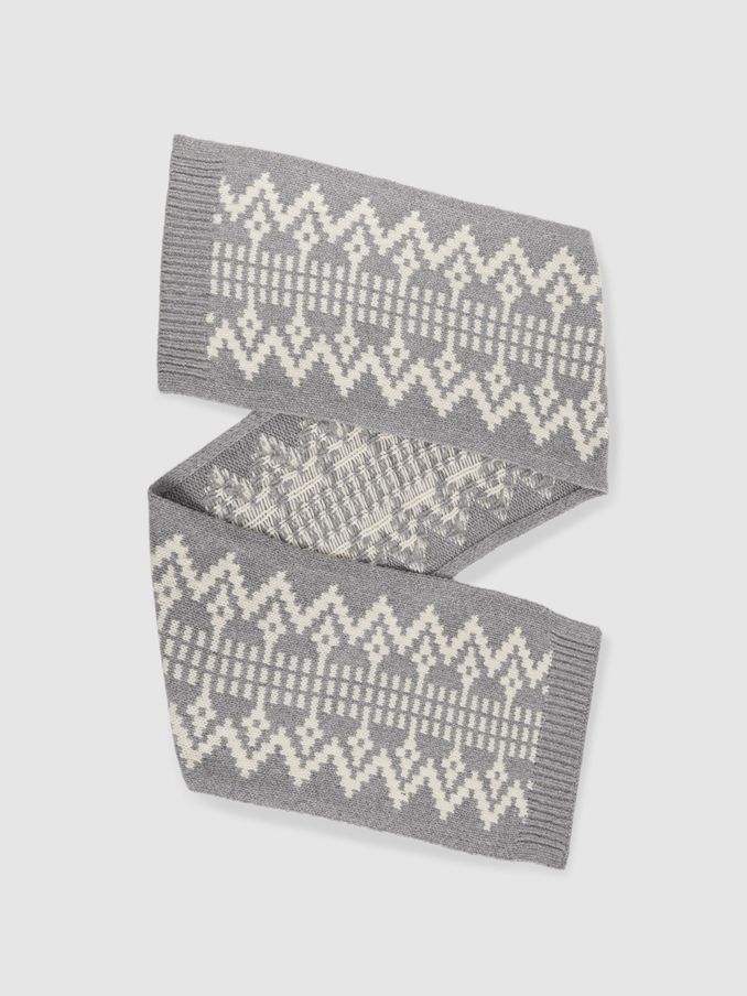 Wool-Blend Scarf in Grey/White (E45234) | US$78