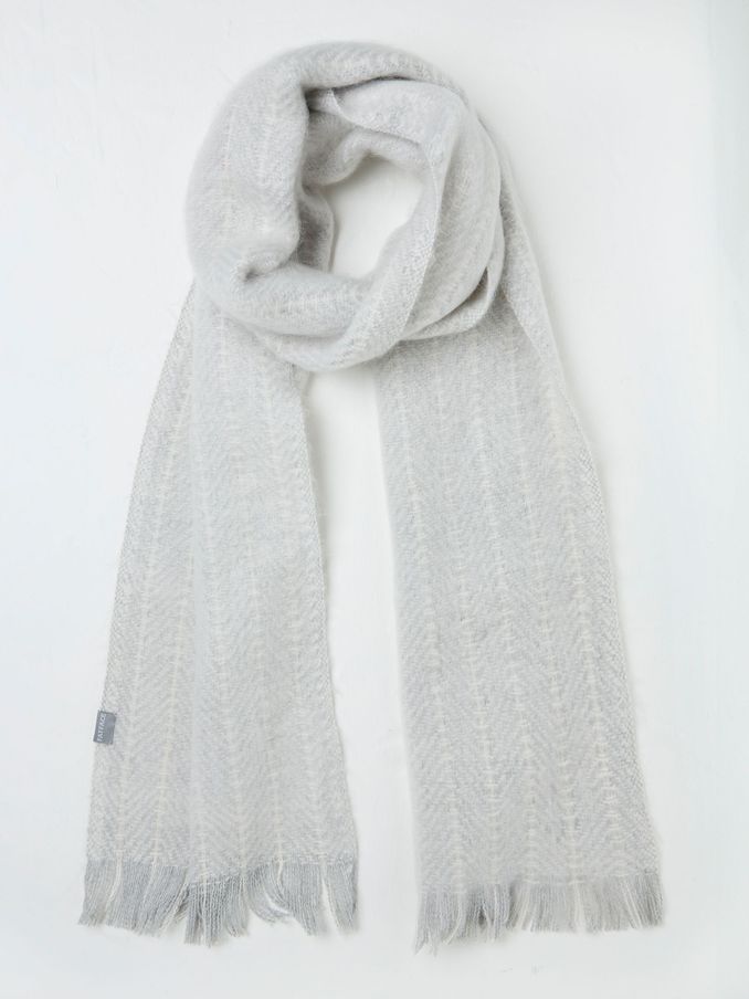 Grey Stitch Detail Scarf (E46422) | €23
