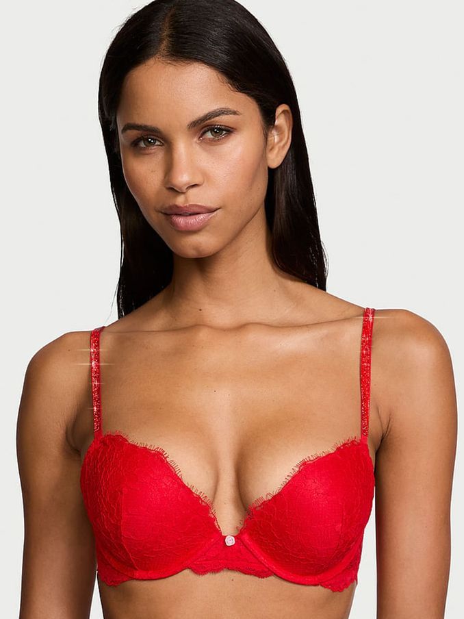 Vermillion Red Push Up Twinkle Strap Bra (E46483) | €68
