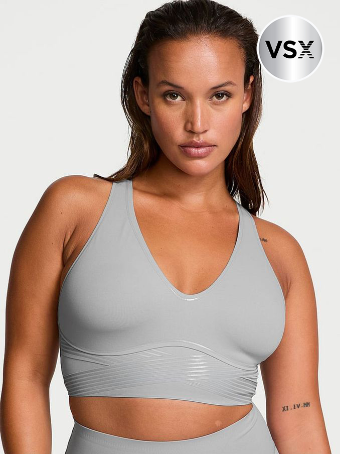 Starstruck Grey Plunge Elevate™ Contour Low Support Sports Bra (E46492) | €52