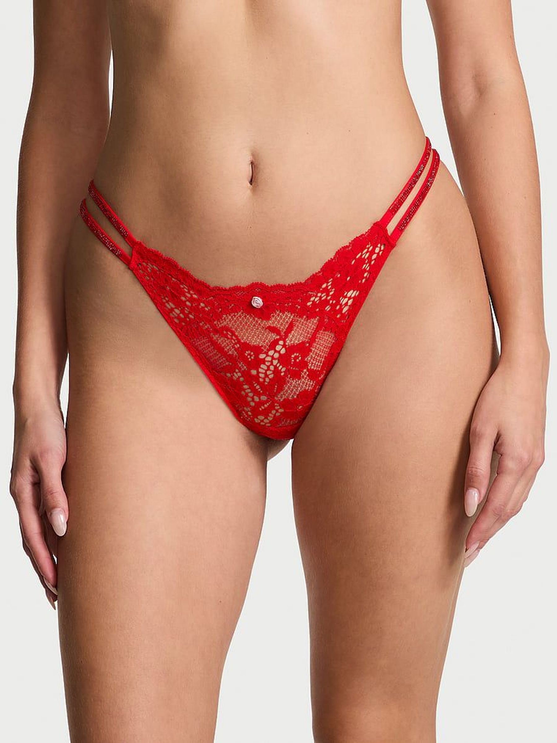 Vermillion Red Brazilian Twinkle Strap Knickers (E46520) | €22.50