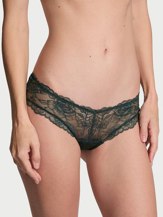 Botanical Green Cheeky Rose Lace Knickers (E46535) | €10