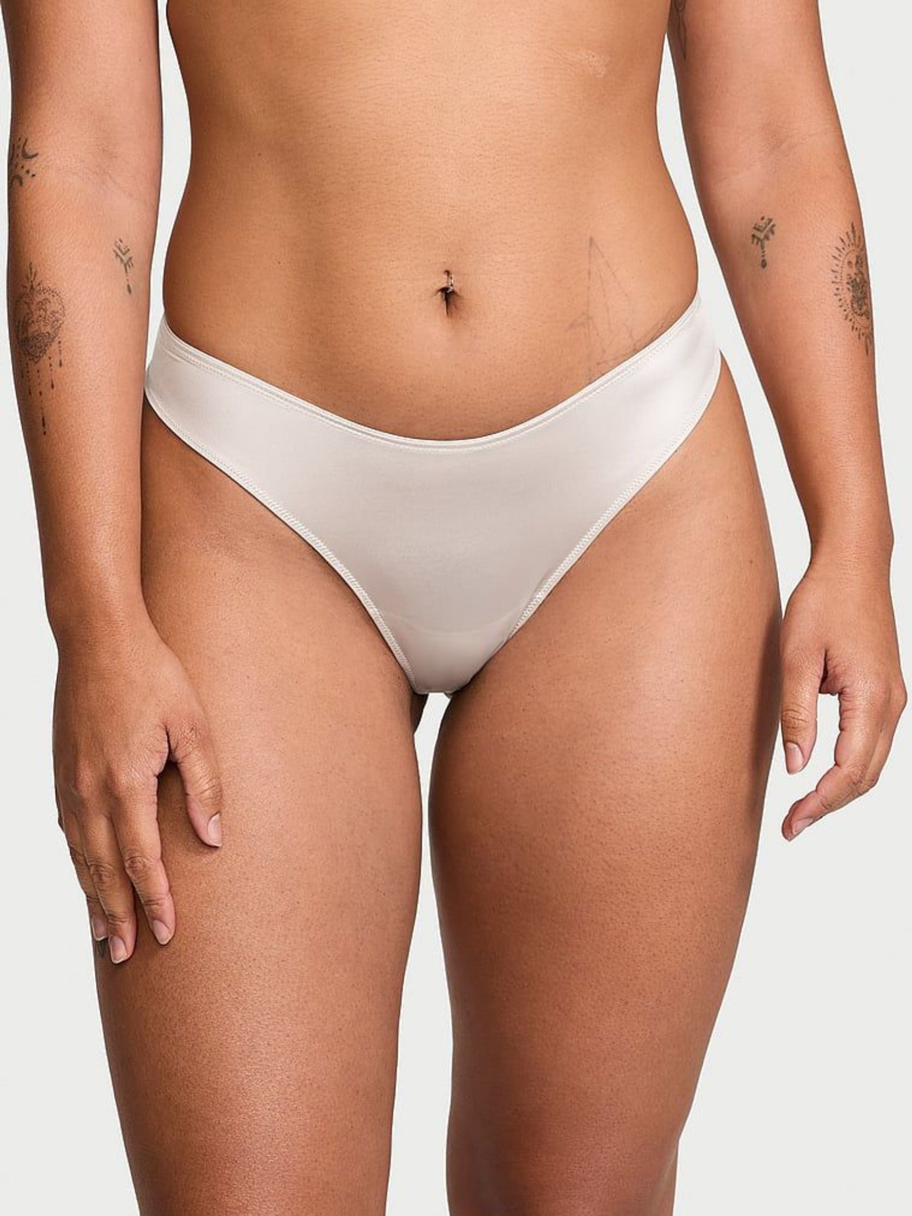 Delfin Grey Star Hardware Thong Open Back Knickers (E46586) | €10