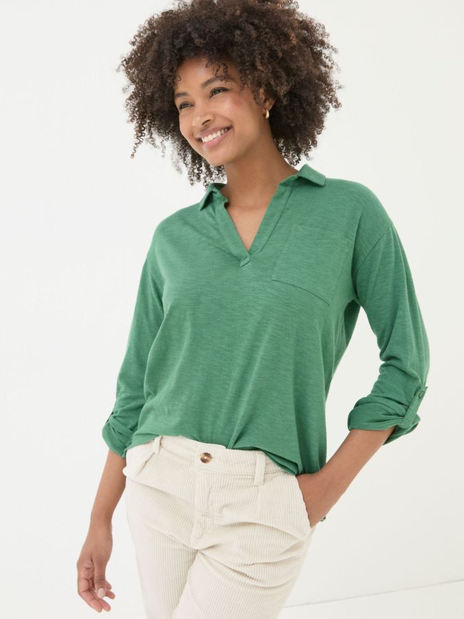 Paige Green Jersey Shirt (E50067) | $30
