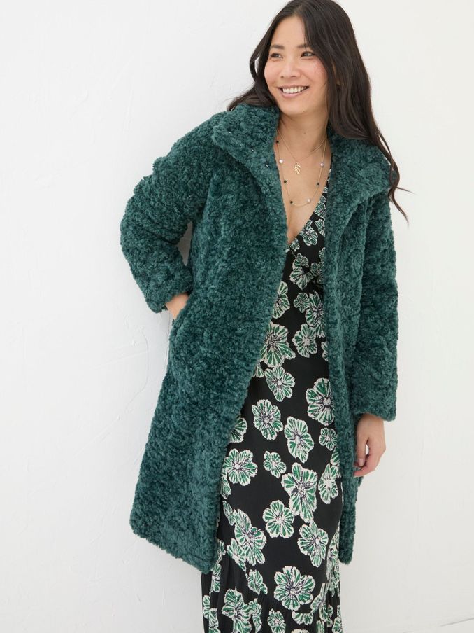 Catie Green Teddy Coat (E50072) | €92