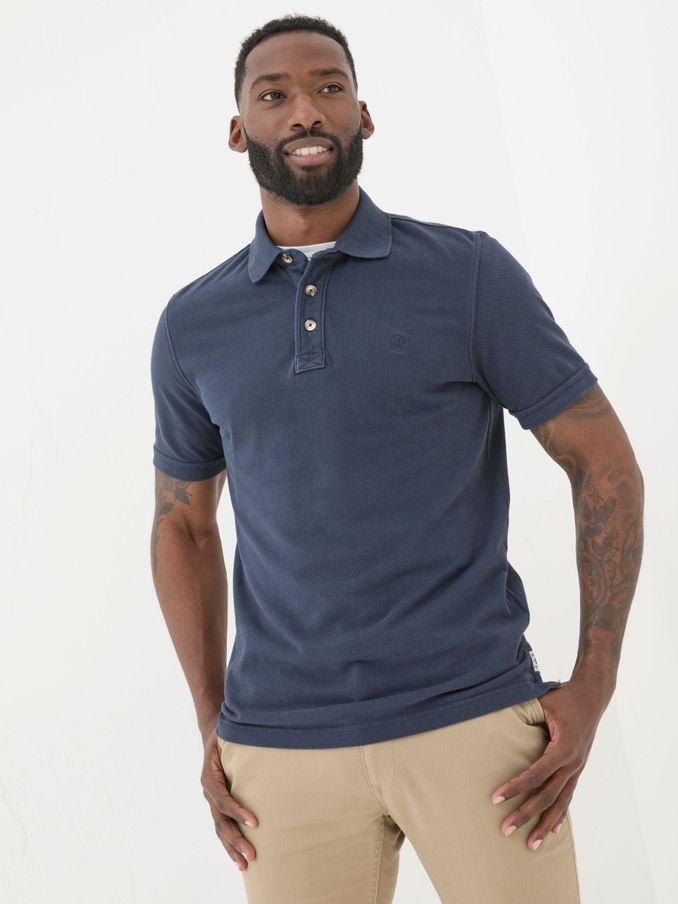 Blue Pique Polo Shirt (E50100) | €23