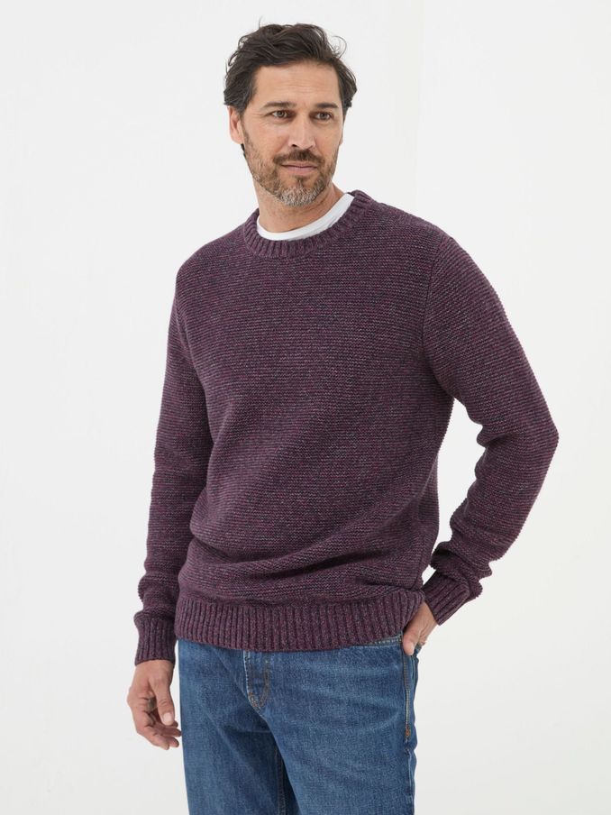 Hove Burgundy Red Crew Neck Jumper (E50115) | €46