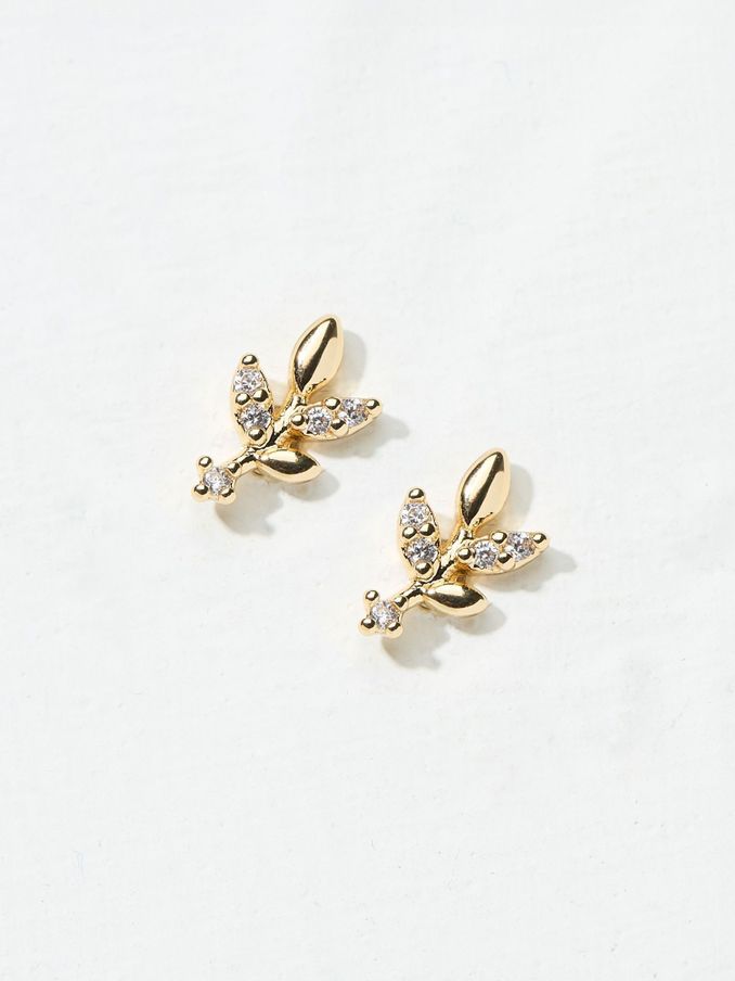 Gold Tone Leaf Studs (E50143) | €3