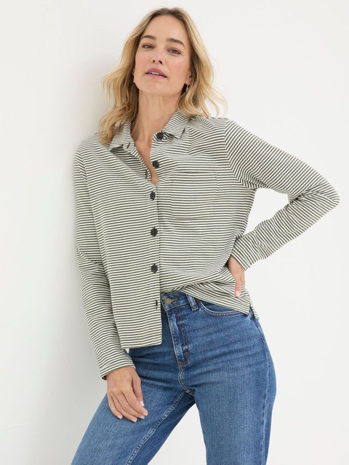 Jess Green Striped Shirt (E50172) | €32