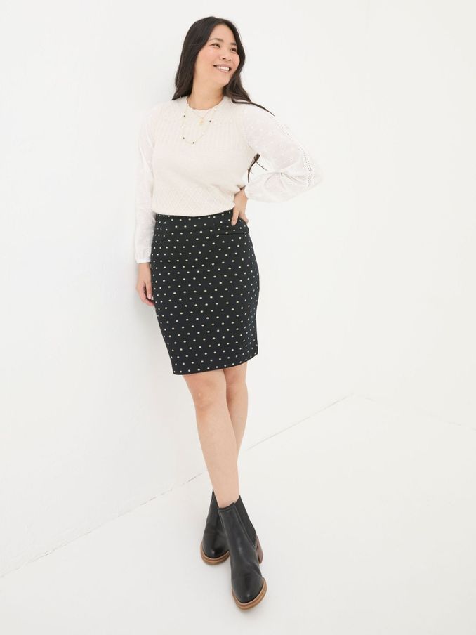 Jennie Black Metallic Spot Skirt (E50189) | €34