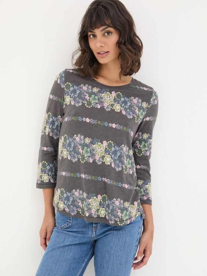 Natalie Black Floral Top (E50220) | €23