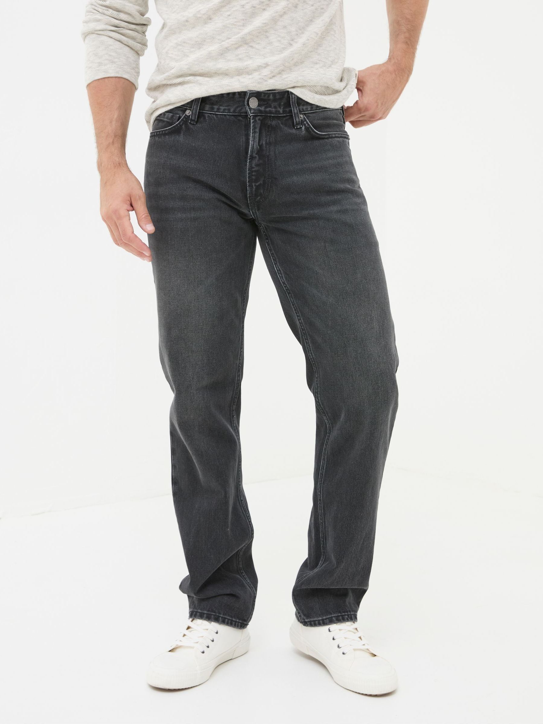 Vintage Black Straight Fit Jeans (E50258) | $92