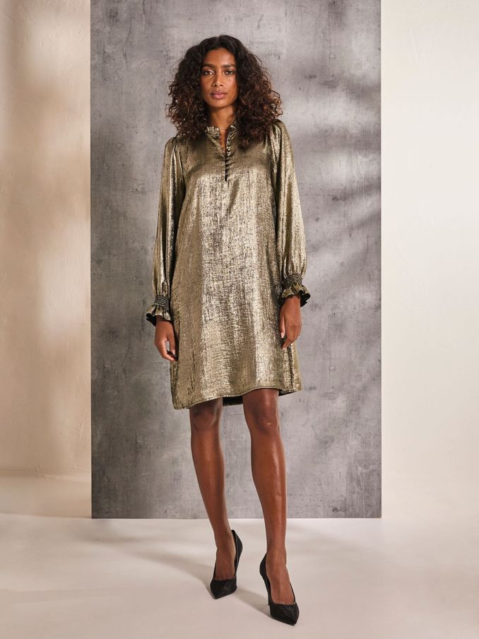 Silas Gold Metallic Dress (E50346) | €28 - €36
