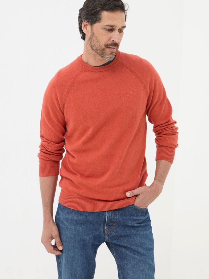 Rye Orange Cotton Cashmere Crew Neck Jumper (E50435) | €44