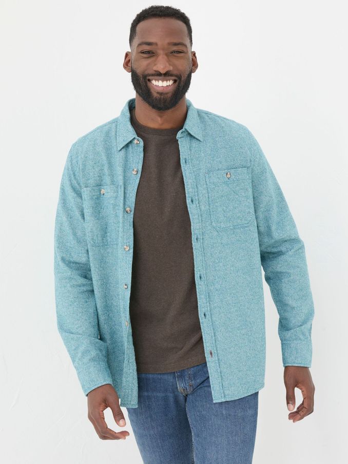 Green Long Sleeve Malton Shirt (E50454) | $40