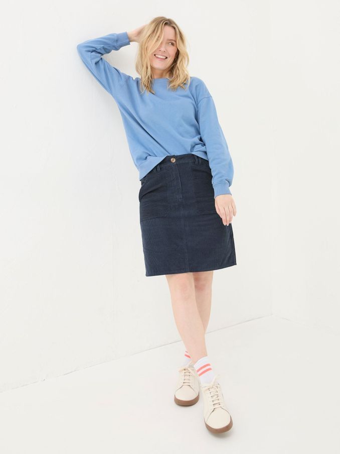 Chesil Dark Navy Cord Skirt (E50482) | €36