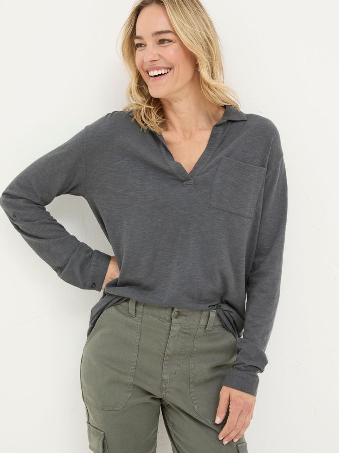 Paige Grey Jersey Shirt (E50501) | $30