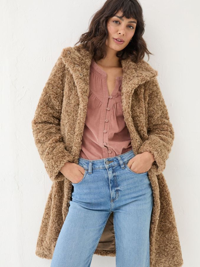 Catie Natural Teddy Coat (E50514) | €92
