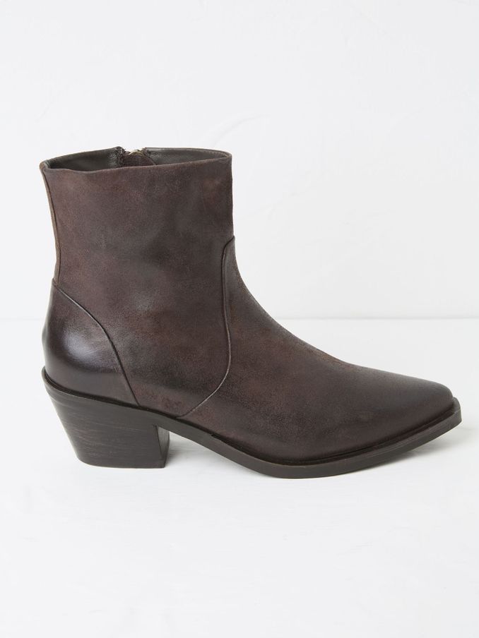 Leonie Brown Ankle Western Boots (E50563) | $61