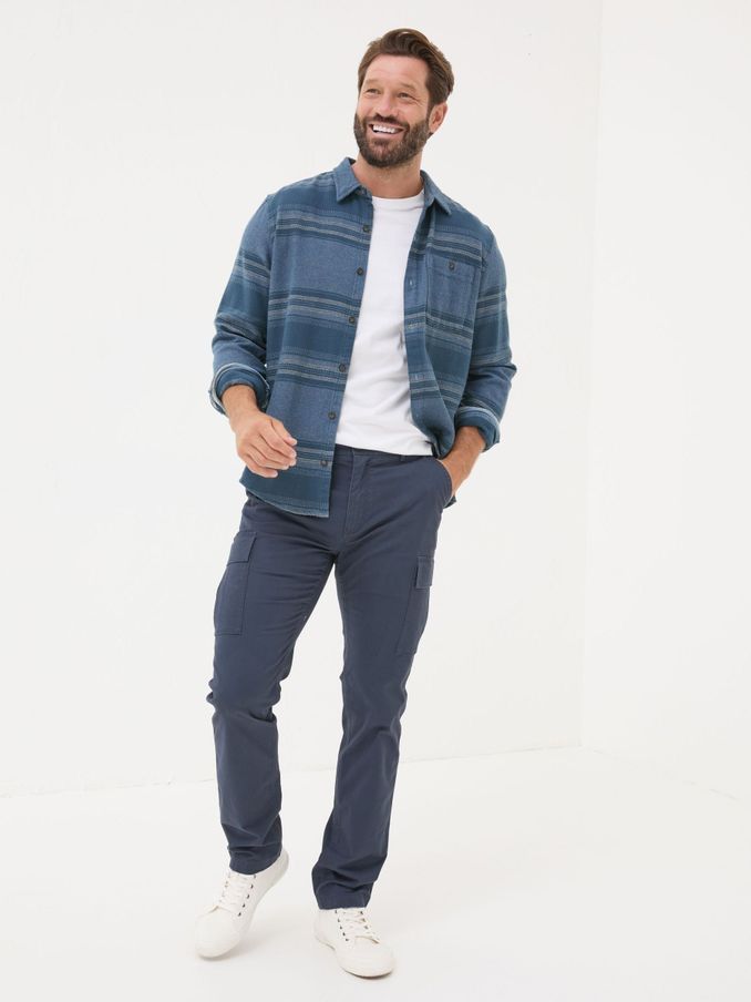Mawes Blue Navy Cargo Trousers (E50567) | $84
