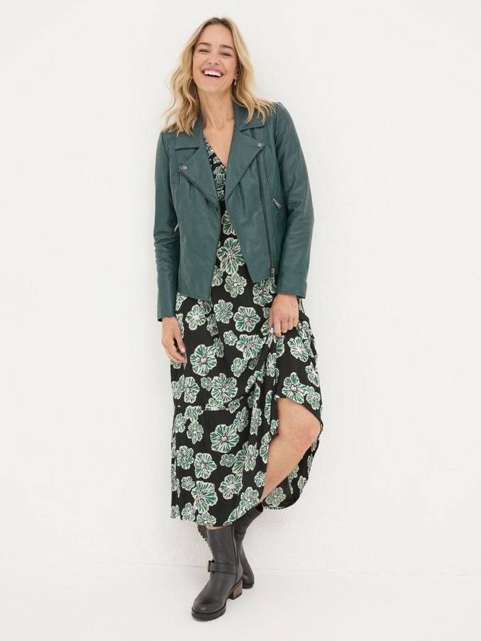 Bethany Green Quilted Biker Jacket (E50590) | €171