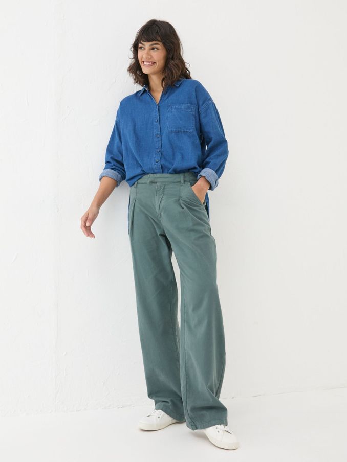 Saffron Blue Wide Leg Trousers (E50617) | $106