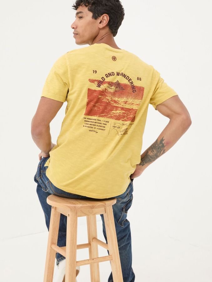 Yellow Wild And Wandering Graphic T-Shirt (E50621) | €23