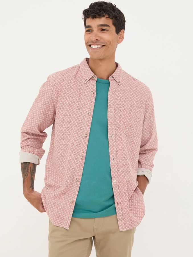 Orange Block Print Shirt (E50664) | €42