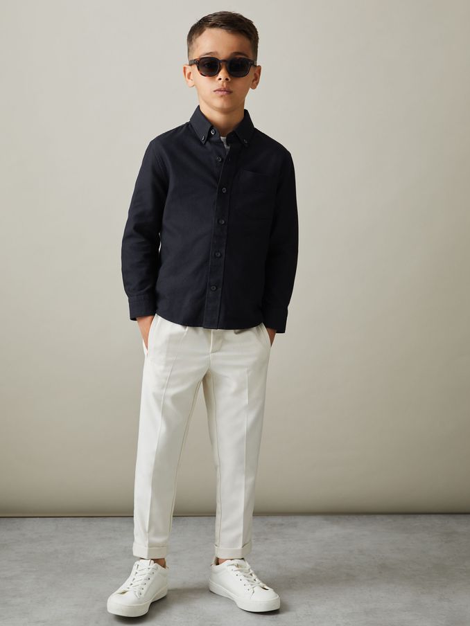3-9 yrs Button Down Oxford Shirt in Navy (E50675) | US$45
