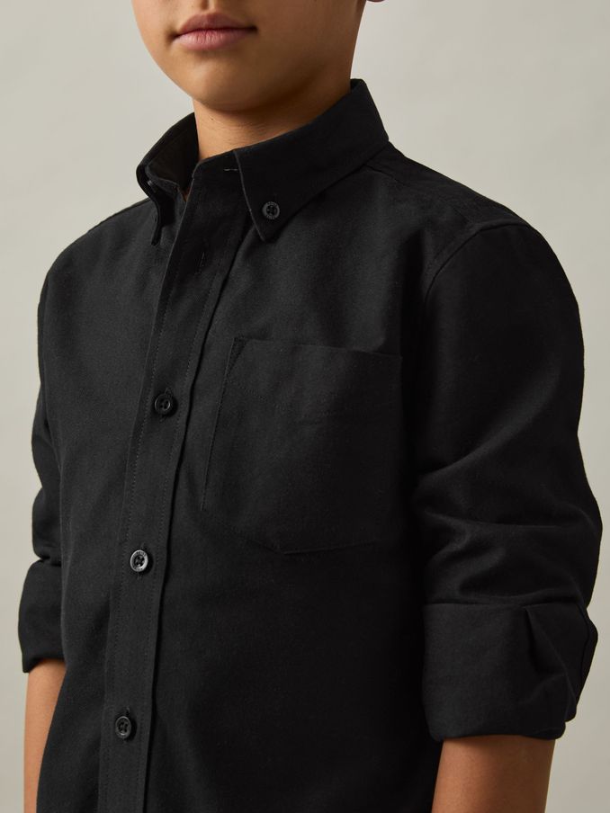 Oxford Cotton Shirt in Black (E50676) | US$55
